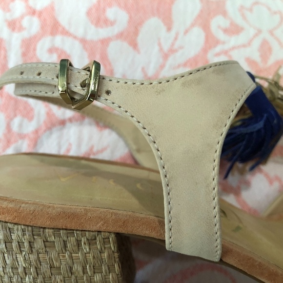 Anthropologie Vicenza Stack Heel Tassel Sandal, Size 7 - Picture 12 of 16